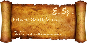 Erhard Szultána névjegykártya
